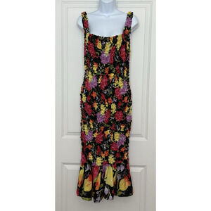 By Anthropologie Yukiko Noritake‎ NWT Square-Neck Pebble-Smocked Dress Size S/M